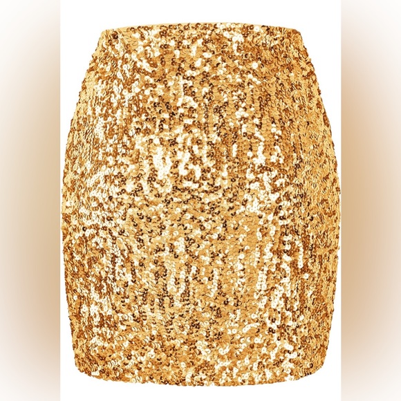 Maner Dresses & Skirts - MANER Women's Sequin Skirt Sparkle Stretchy Bodycon Mini Skirts Night Out Party